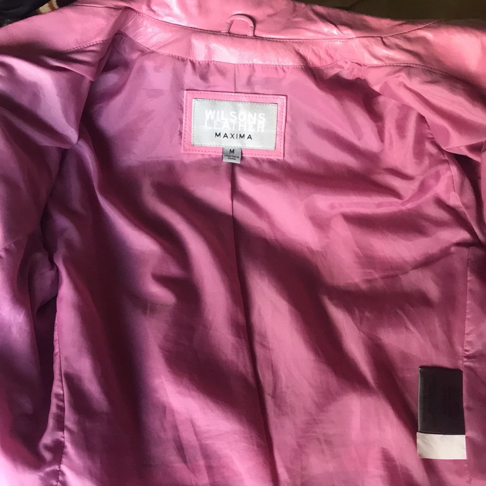 Wilsons Leather | 100% Leather Like New Maxima Pink Jacket Size Medium - Picture 4 of 11